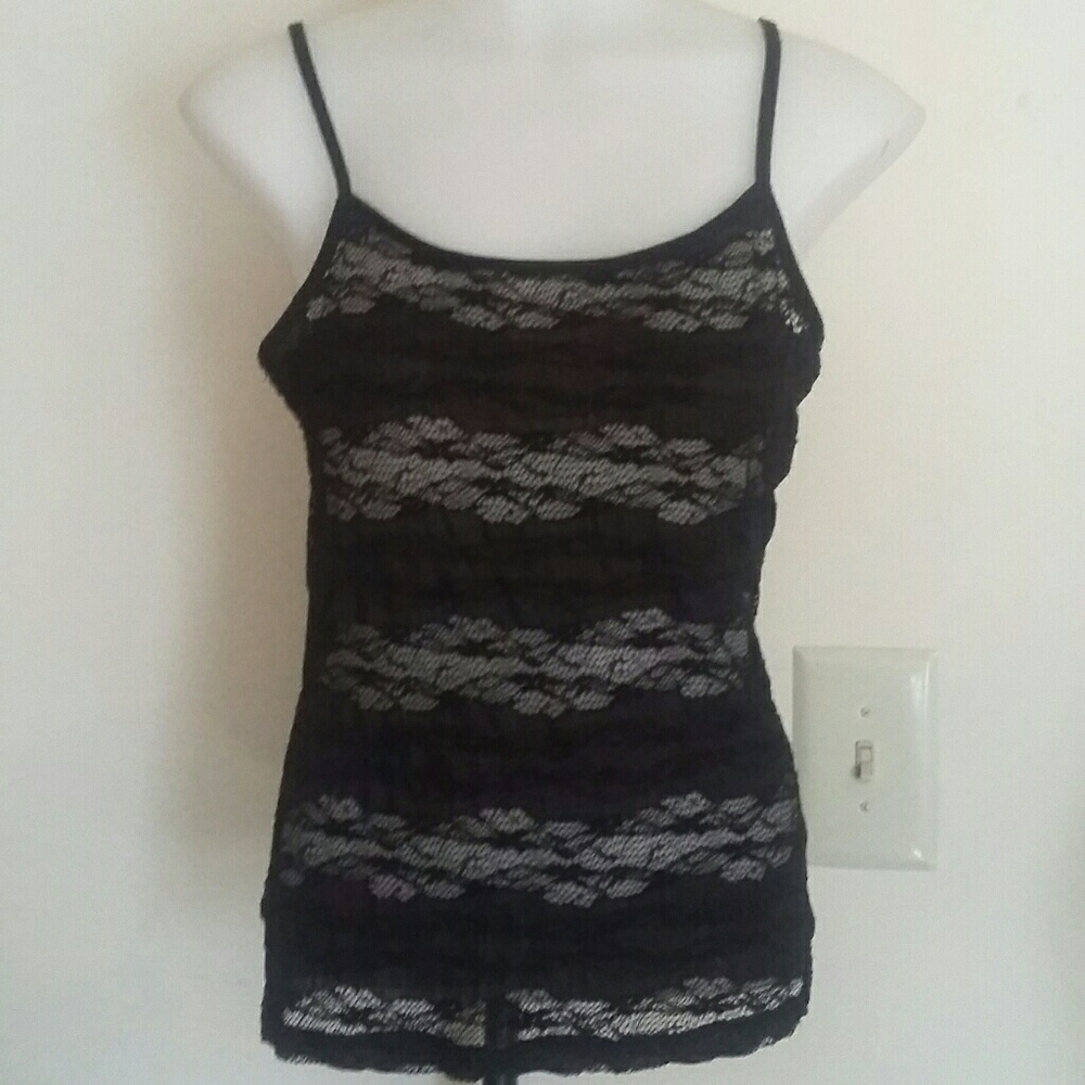 Lace Lush Stretch Mesh Tank Top Size Sm Med